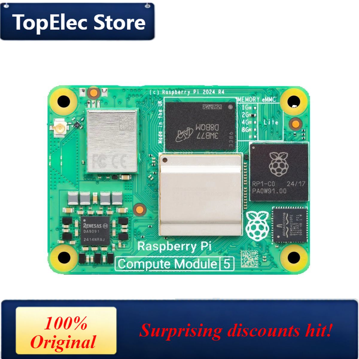Raspberry Pi 5 8Gb Kit - Placa de Desarrollo TopElec Raspberry Pi